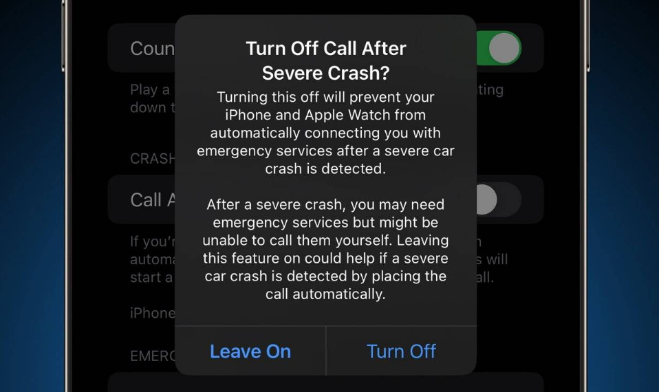 綦江苹果14维修分享 iPhone 14 和 Apple Watch 上关闭崩溃检测 